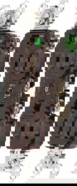 Straight Blade Duplex Receptacle: NEMA 5-15R, 15 Amps, Self-Grounding